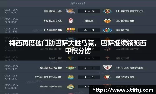 梅西再度破门助巴萨大胜马竞，巴萨继续领跑西甲积分榜